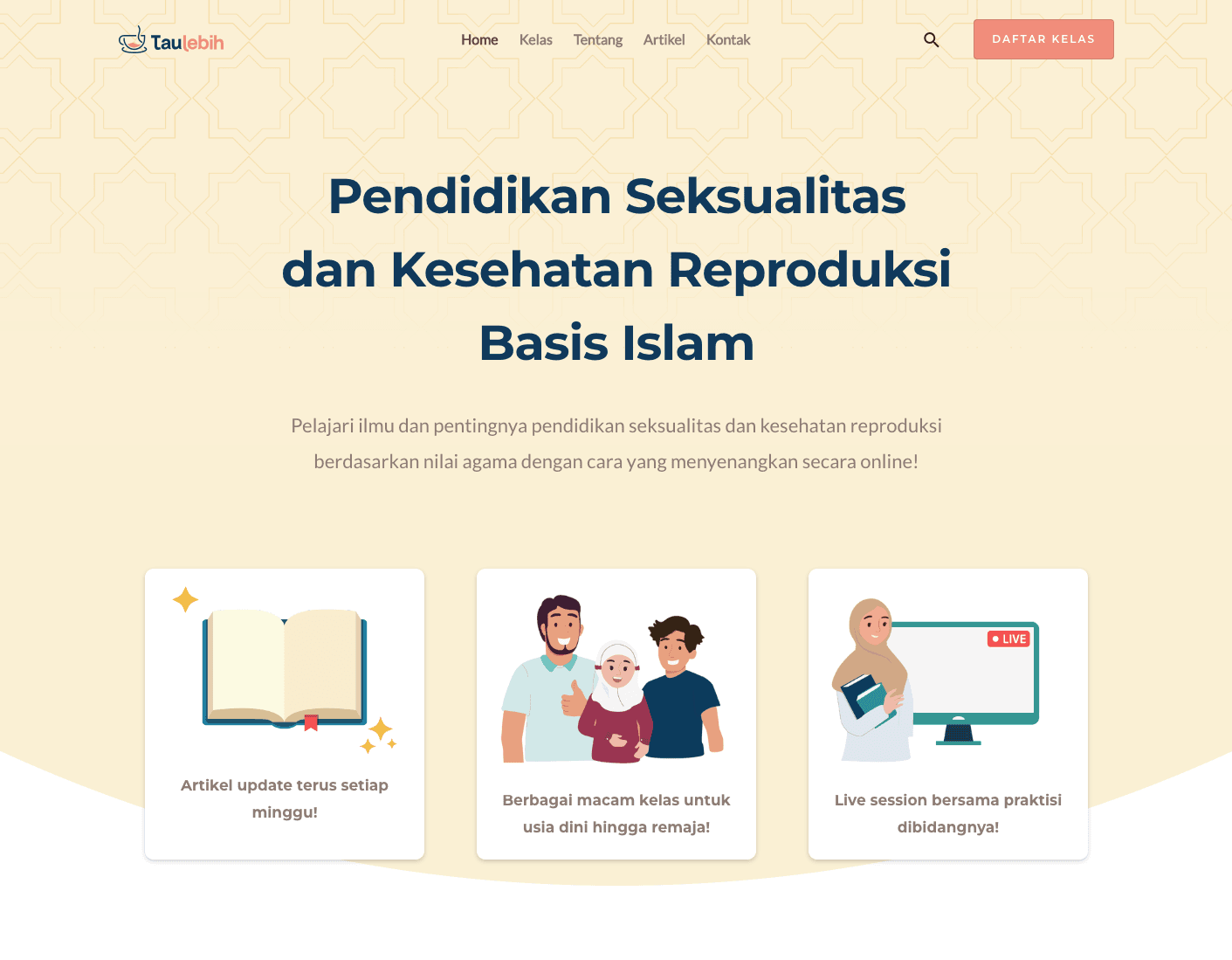 Taulebih education platform home page